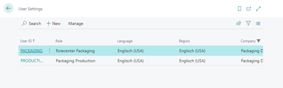 Vordefinierte Auswahl