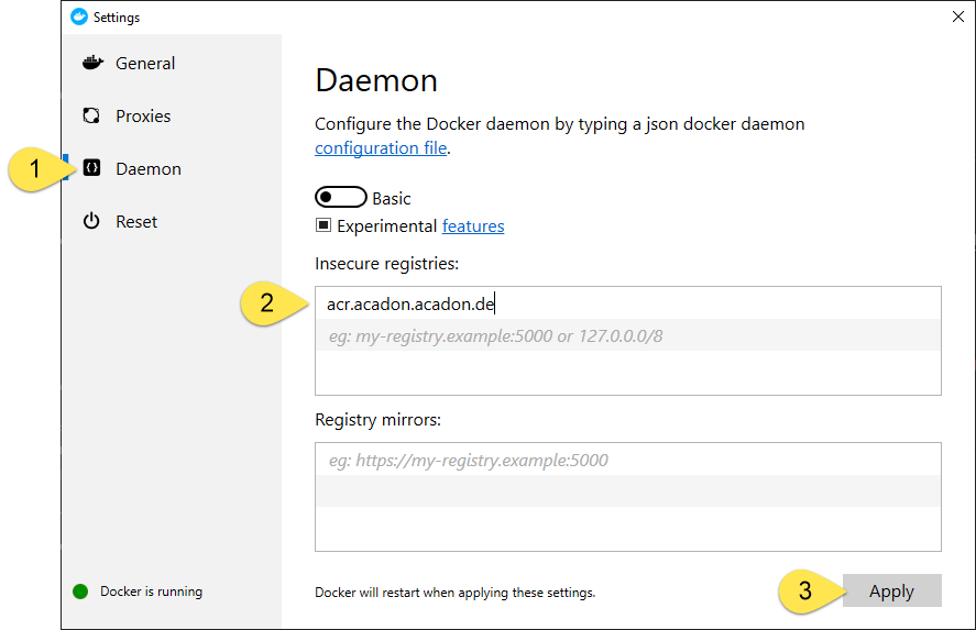 Daemon Settings