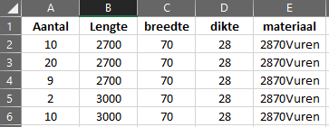 Setup Example Excel File