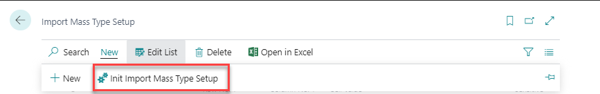 Init Mass Type Setup