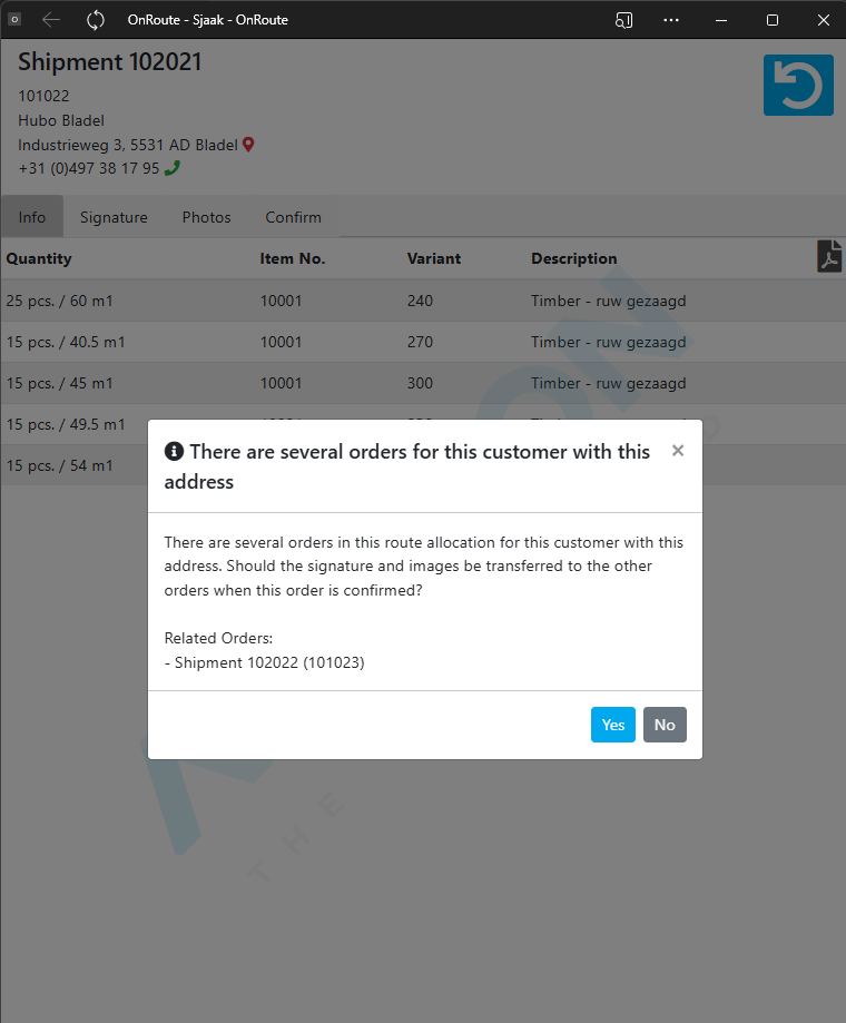 Notification Multiple Deliveries