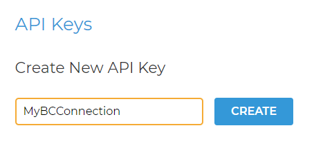 Create new api key